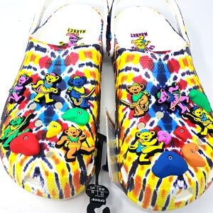 Mens China Town Market Grateful Dead Crocs Size 14